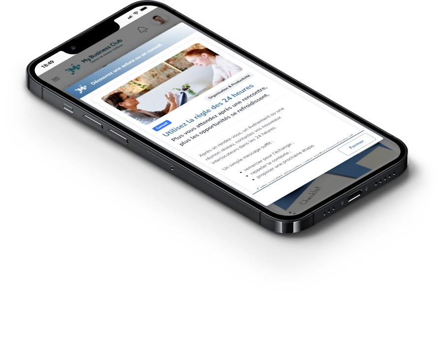 L'écran Astuces de MyBusinessClub